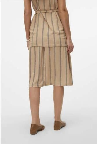 Mamalicious gestreepte zwangerschapsrok MLMILA beige Dames Polyester Streep XL - Foto 4