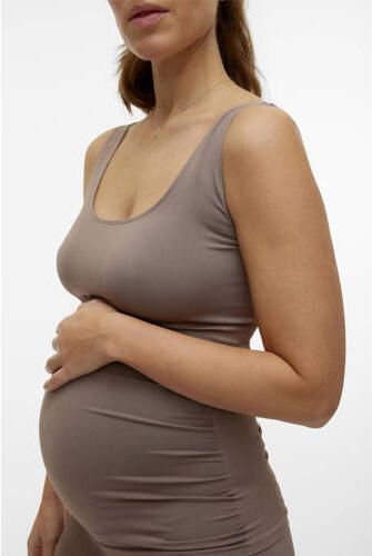 Mamalicious Hemd Beige Dames Polyamide Ronde hals Effen - Foto 4