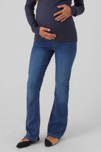 Mamalicious high waist flared zwangerschapsjeans MLCILIA medium blue denim Blauw Dames Stretchdenim XL - Foto 2