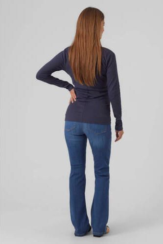 Mamalicious high waist flared zwangerschapsjeans MLCILIA medium blue denim Blauw Dames Stretchdenim XL - Foto 4