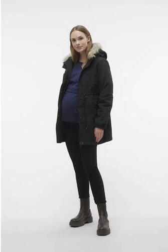 Mamalicious jas MLJESSI van gerecycled polyester zwart Dames Gerecycled polyester (duurzaam) Capuchon S - Foto 2