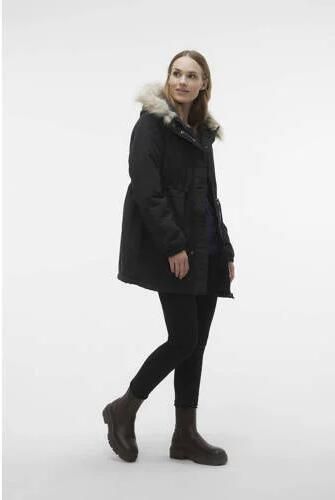 Mamalicious jas MLJESSI van gerecycled polyester zwart Dames Gerecycled polyester (duurzaam) Capuchon S - Foto 3