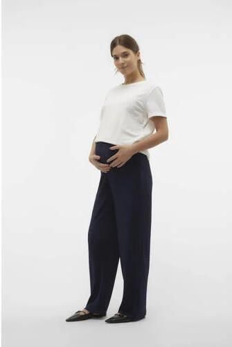Mamalicious loose fit broek marineblauw Dames Polyester Effen XXL - Foto 3
