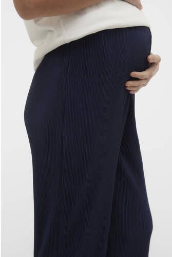 Mamalicious loose fit broek marineblauw Dames Polyester Effen XXL