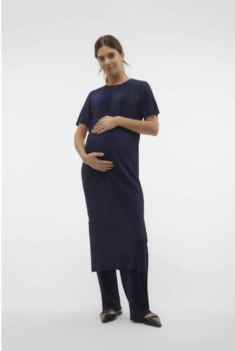 Mamalicious loose fit broek marineblauw Dames Polyester Effen XXL - Foto 2