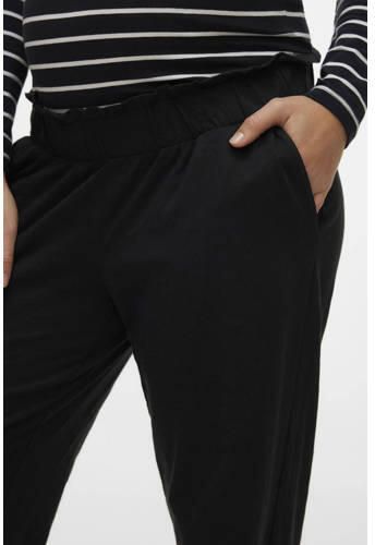 Mamalicious loose fit broek MLIVY zwart Dames Katoen Effen XL
