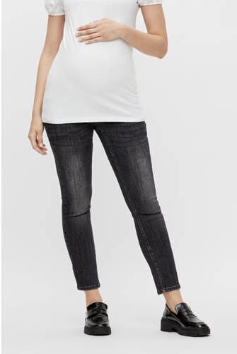 Mamalicious low waist slim fit zwangerschapsjeans MLCALIFORNIEN grijs stonewashed Dames Stretchdenim 28-34 - Foto 3