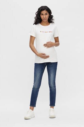 Mamalicious low waist slim fit zwangerschapsjeans MLHAMPSHIRE stonewashed Blauw Dames Stretchdenim 26-34 - Foto 2