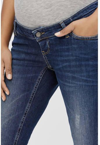 Mamalicious low waist slim fit zwangerschapsjeans MLHAMPSHIRE stonewashed Blauw Dames Stretchdenim 26-34 - Foto 4