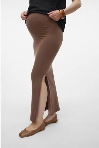 Mamalicious maxi rok bruin Dames Modal Effen L XL - Foto 4