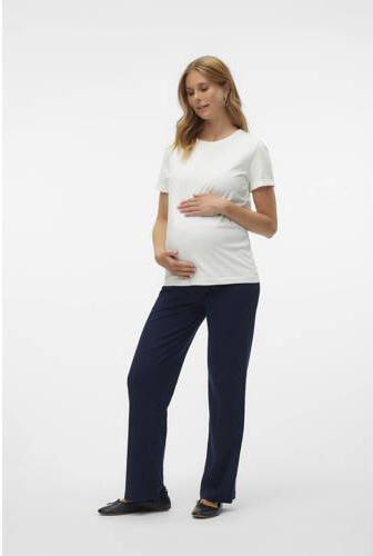 Mamalicious relaxed broek MLEMILY donkerblauw Dames Katoen Effen XXL - Foto 3