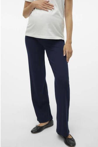 Mamalicious relaxed broek MLEMILY donkerblauw Dames Katoen Effen XXL - Foto 2