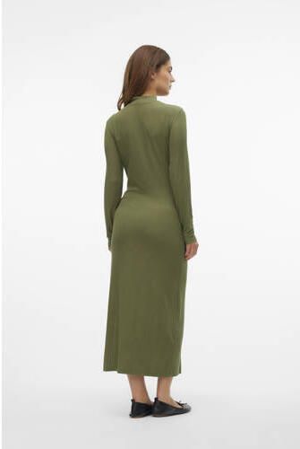 Mamalicious ribgebreide zwangerschapsjurk MLTRINITY Groen Dames Viscose Opstaande kraag XXL - Foto 3