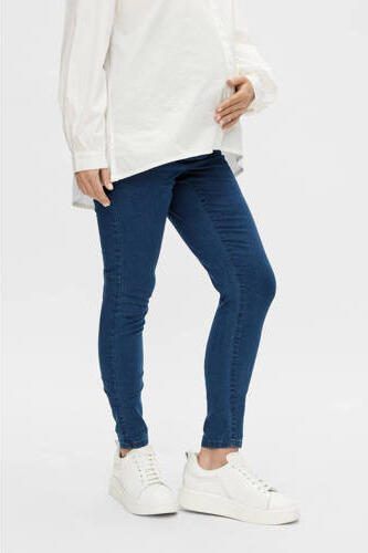 Mamalicious skinny zwangerschapsjeans MLECHO medium blue denim Blauw Dames Stretchdenim XL - Foto 3