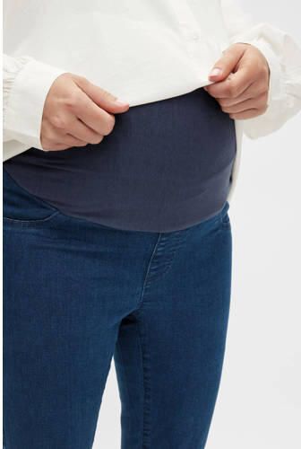 Mamalicious skinny zwangerschapsjeans MLECHO medium blue denim Blauw Dames Stretchdenim XL - Foto 2