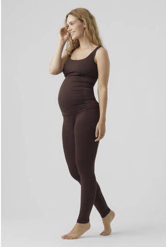Mamalicious skinny zwangerschapslegging MLTIA Broek Bruin Dames Polyamide L XL