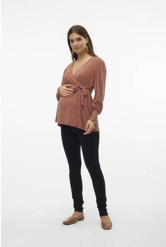 Mamalicious slim fit broek MLMEMPHIS zwart Dames Viscose Effen XXL - Foto 3