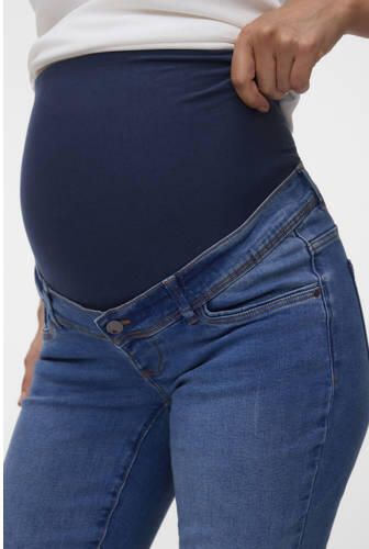 MAMALICIOUS slim fit zwangerschapsjeans MLMILA medium blue denim Blauw Dames Stretchdenim maat XL - Foto 5