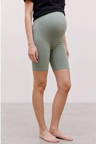 MAMALICIOUS slim high waist zwangerschaps biker short groen Korte broek Dames Nylon maat L XL - Foto 4