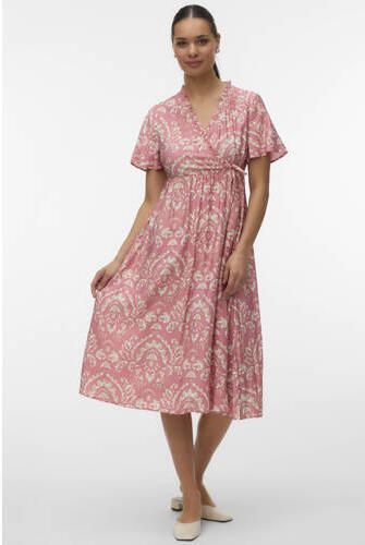 MAMALICIOUS zwangerschaps- en voedings wikkel- overslagjurk oudroze Dames Viscose V-hals maat XL