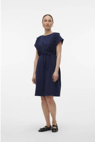 Mamalicious zwangerschaps- en voedingsjurk MLALISA donkerblauw Dames Katoen Ronde hals XXL