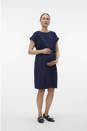Mamalicious zwangerschaps- en voedingsjurk MLALISA donkerblauw Dames Katoen Ronde hals XXL - Foto 3