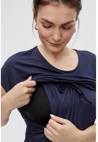 Mamalicious zwangerschaps- en voedingsjurk MLALISON met ceintuur donkerblauw Dames Viscose Ronde hals XL - Foto 4