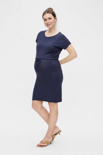 Mamalicious zwangerschaps- en voedingsjurk MLALISON met ceintuur donkerblauw Dames Viscose Ronde hals XL - Foto 3