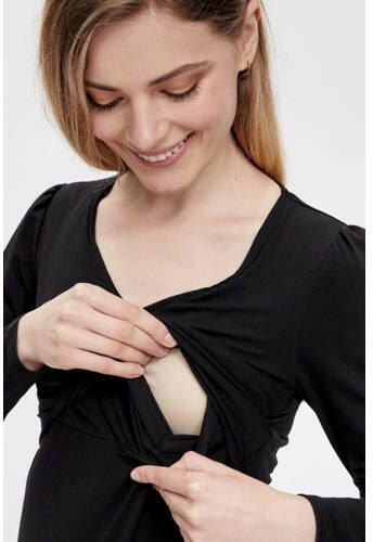 MAMALICIOUS zwangerschaps- en voedingsjurk MLMACY van gerecycled polyester zwart - Foto 4