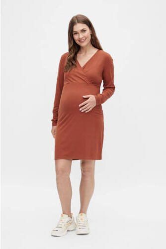 Mamalicious zwangerschaps- en voedingsjurk MLMINA brique Oranje Dames Polyester Ronde hals XL - Foto 2