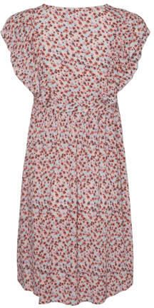 Mamalicious zwangerschaps- en voedingsjurk MLNIKI met all over print en ruches roze Dames Viscose V-hals XL