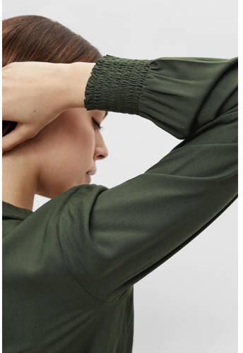 Mamalicious zwangerschaps- en voedingsjurk MLZION met plooien groen Dames Viscose V-hals XL - Foto 3