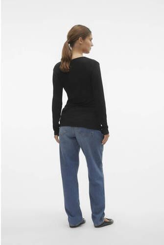 Mamalicious zwangerschaps- en voedingslongsleeve MLBRYNJA zwart Dames Tencel V-hals XL - Foto 2