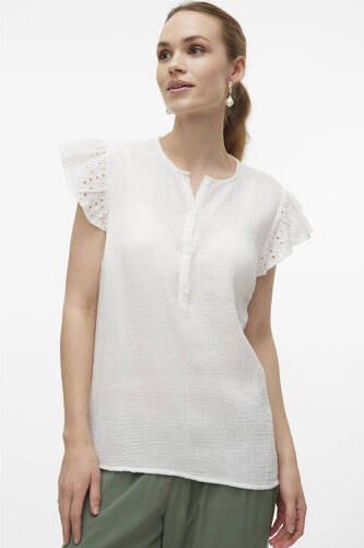Mamalicious zwangerschaps- en voedingstop MLJUANA offwhite Blouse Ecru Dames Katoen Ronde hals XXL