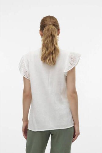 Mamalicious zwangerschaps- en voedingstop MLJUANA offwhite Blouse Ecru Dames Katoen Ronde hals XXL - Foto 3