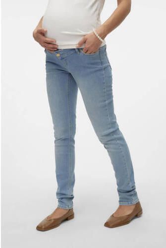 Mamalicious zwangerschaps skinny jeans MLOLIVIA light blue denim Effen 34-32 (XS)