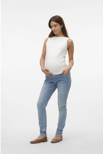 Mamalicious zwangerschaps skinny jeans MLOLIVIA light blue denim Effen 34-32 (XS) - Foto 2