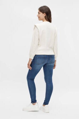 Mamalicious zwangerschaps slim fit jeans MLNOVO dark blue denim Blauw Effen 26-32 - Foto 3