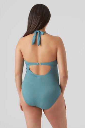 Mamalicious zwangerschapsbadpak MLLORA blauwgrijs Dames Polyester Effen S - Foto 3