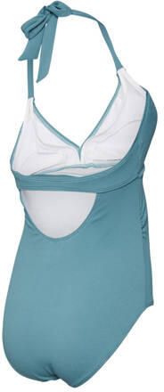 Mamalicious zwangerschapsbadpak MLLORA blauwgrijs Dames Polyester Effen S - Foto 5