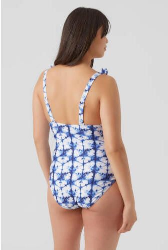 Mamalicious zwangerschapsbadpak MLSIGA blauw wit Dames Gerecycled polyester L - Foto 3