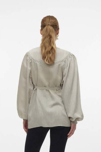 Mamalicious zwangerschapsblousetop MLZIARA lichtgrijs Dames Viscose Ronde hals XXL - Foto 3
