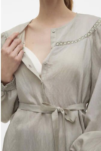 Mamalicious zwangerschapsblousetop MLZIARA lichtgrijs Dames Viscose Ronde hals XXL - Foto 2