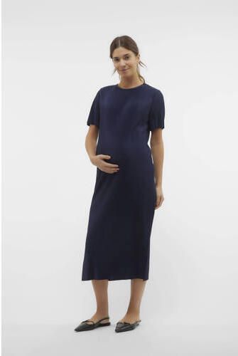 Mamalicious zwangerschapsjurk marineblauw Dames Polyester Ronde hals Effen XXL - Foto 2