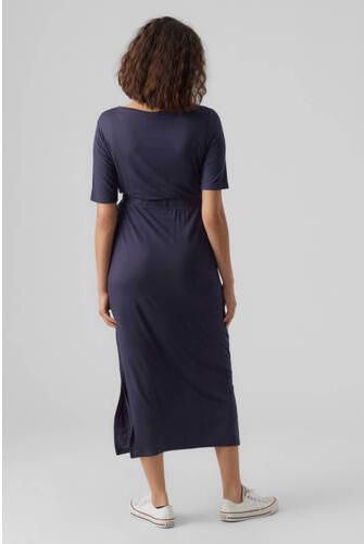 Mamalicious zwangerschapsjurk MLALISON donkerblauw Dames Viscose Ronde hals XL - Foto 3
