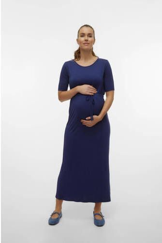 Mamalicious zwangerschapsjurk MLALISON donkerblauw Dames Viscose Ronde hals XL - Foto 3