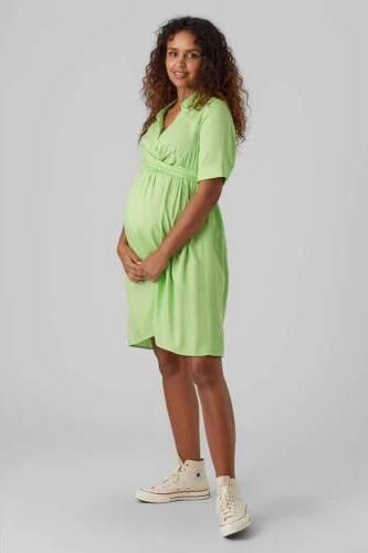 Mamalicious zwangerschapsjurk MLELINE limegroen Dames Viscose Klassieke kraag XL - Foto 2