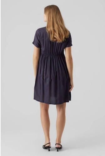 Mamalicious zwangerschapsjurk MLMELANI donkerblauw Dames Viscose Klassieke kraag XL - Foto 2