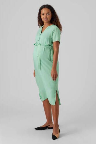 Mamalicious zwangerschapsjurk MLMISTY lichtgroen Dames Viscose V-hals Effen XL - Foto 3