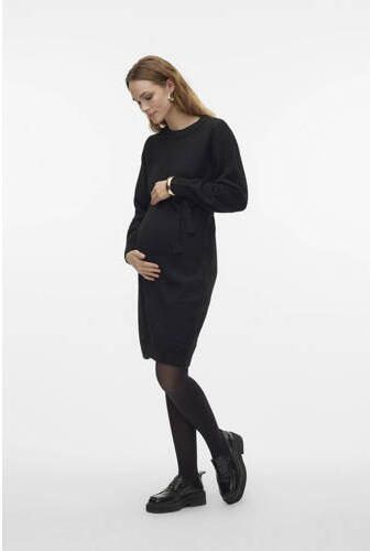 Mamalicious zwangerschapsjurk MLNEWANNE Zwart Dames Polyester Ronde hals XXL